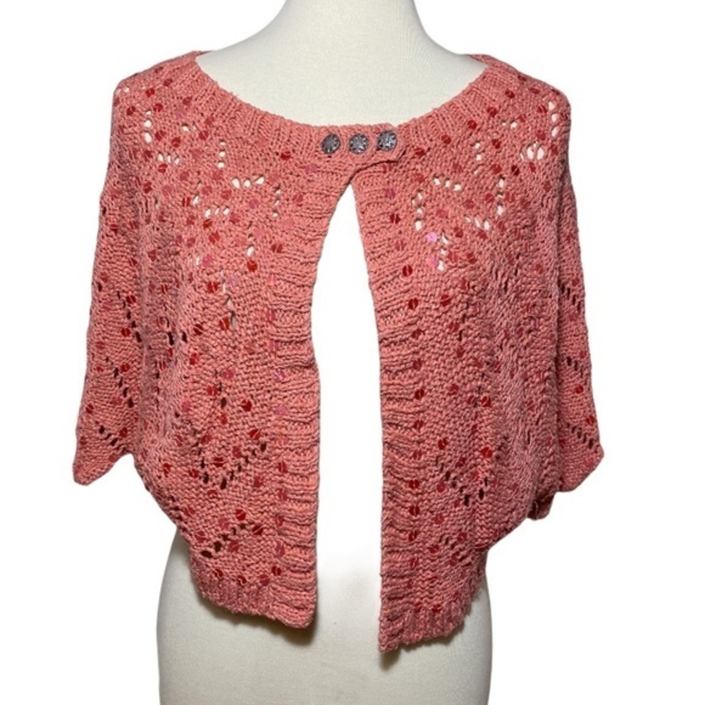 Anthropologie Odille Silk crochet sequin s…